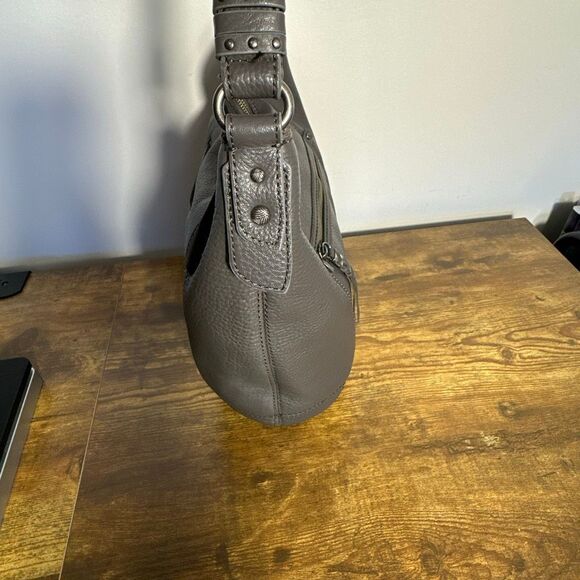 The Sak Sequoia Leather Handbag Gray Hobo Shoulder Bag Purse Pebbled Leather - Picture 4 of 12